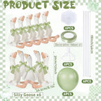Chunful 10 Set Sage Green One Silly Goose 1st Birthday Decoration 11.8 Inch - Image 6