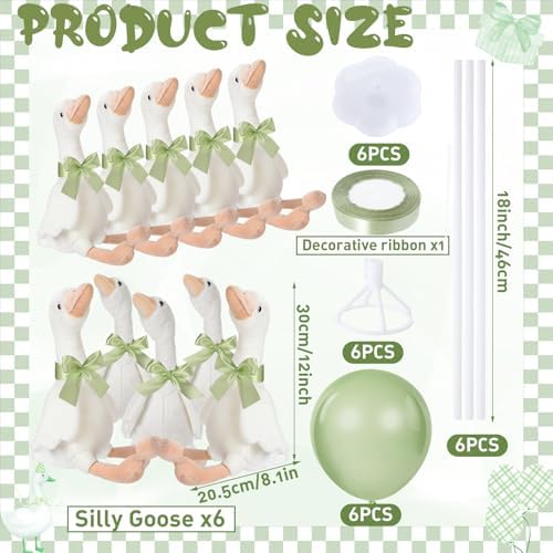 Chunful 10 Set Sage Green One Silly Goose 1st Birthday Decoration 11.8 Inch - Image 6