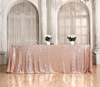 SquarePie Sequin Tablecloth 90x132 Inch Rose Gold for Wedding Party - Image 4