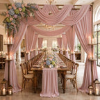 10ftx12ft Dusty Pink Backdrop Curtains for Parties, Wrinkle Free Polyester Dusty Pink Photo Backdrop Drapes 2 Panels 12 ft Long Back Drop Cloth for Wedding Birthday Photography Background Party - Image 3