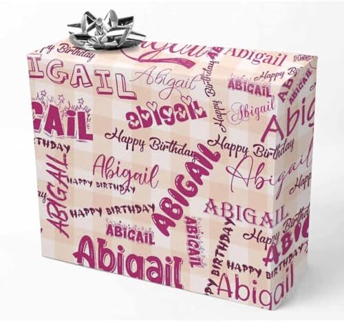 AOFUN Personalized Name Text Wrapping Paper Designer Wrapping Paper Mens Wrapping Paper Christmas Funny Christmas Wrapping Paper 3 Rolls 58"" x 23"", Style 12 by Unknown