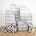 Efavormart Set of 4 Whitewash Wood Print Spandex Chiara Backdrop Covers, Fitted Half Moon Arch Slipcovers 2.5ft-7ft for Shabby Chic and Coastal Decor by efavormart