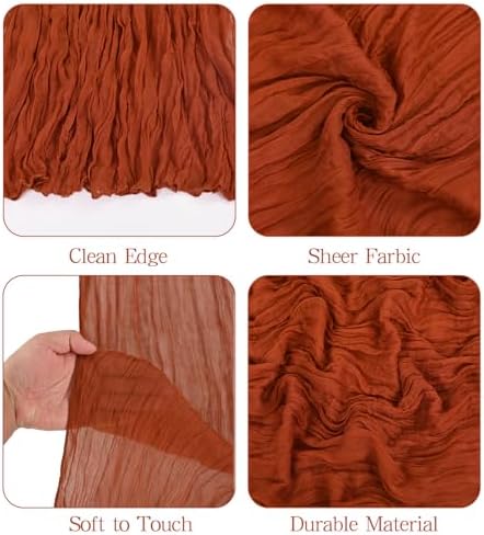 Showgeous 16 Pack Terracotta Cheesecloth Table Runner 17 x 108 Inch - Image 4