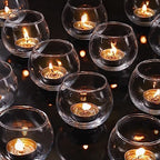 36 Pcs Glass Candle Holders for Table Centerpieces- Small Clear Votive Candle Holders Bulk for Wedding, Bridal Shower, Birthday Party Table Decorations, Fits Standard Tealights by LAMORGIFT