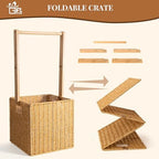 GiftAmaz Baby Shower Crate Closet, Large Hand-Woven Rattan Baby Basket - Image 4