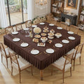Wish Care Chocolate Spandex Tablecloths for 60x60 Inch Square Tables, Stretch Fitted Table Clothes with Pleated Ruffle Skirt for 60” Table, Wrinkle Free and Elastic, for Party Kitchen Home Dining by WishCare