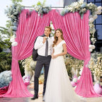 10 x 10 Feet Pink B Backdrop Curtain for Partie, Background Curtains for Photoshoot, Birthday, Wedding, Halloween, Thanksgiving, Christmas Day, New Year Party Decorations 5Ft x 10Ft, 2 Panels - Image 6