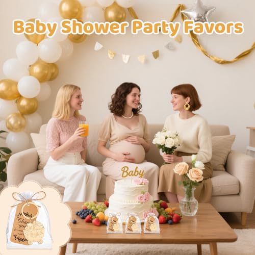 50 Pieces Baby Carriage Shape Keychain for Baby Shower, Bear Keychain Party Favors for Game Prizes,Gift,Decor,Souvenirs to Guests Bulk with Thank You Tags and Gift Bags - Image 4