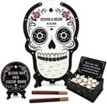 Wedding Guest Book Alternative, Personalized Gothic Skull Drop Box by Handmade