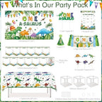 One a Saurus Birthday Decorations, 105Pcs Dinosaur 1st Party Decorations - Image 2