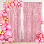 Blush Pink Sequin Backdrop 2 Pcs 5FTx10FT Glitter Party Backdrop Curtain Wedding Ceremony Birthday Backdrop Background Decoration - Image 2