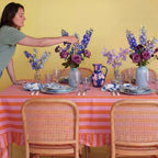 Tudomro Striped Tablecloth, Rectangle, Coral, Apricot, 84'' X 60'' - Image 5