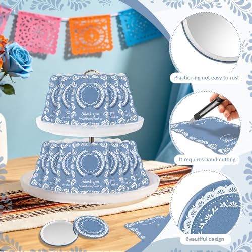 50 Set De Barro Mexicanos Baby Shower Party Favors for Guests Blue Mini Compact Mirrors Thanks Cards Cielito Lindo Party Decorations Gifts Bulk for Wedding Bridal Shower Fiesta Party Decorations - Image 4