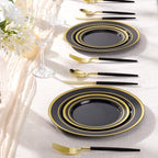 Goodluck 150 PCS Black Gold Plastic Silverware Set for 50 Guests - Image 5