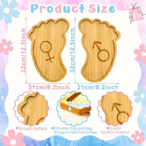 Gender Reveal Party Decorations Wooden Baby Shower Charcuterie Board Letter - Image 2