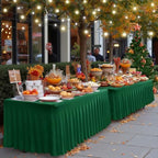4 Pack Spandex Table Skirts 6ft,Hunter Green for Christmas Decor - Image 4