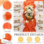 6 Pcs Orange Sunset Party Decorations Cheesecloth Table Runner - Image 5