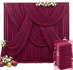 40ft x 15ft Burgundy Wrinkle Free Backdrop Curtains for Wedding Party Backdrops Curtain Drapes Fabric Decorations Photo Back Drop Cloth for Baby Shower Photography Stage Reception by Tao-GePartyDecorations