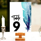 Blue Feather Design Table Number Cards Double Sided Party Table Numbers for Reception Baby Shower Anniversary Birthday Bridal Party 4x6 100 Pcs - Image 2