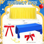 5 Pcs Princess Snow Party Decor Blue and Yellow Table Skirt 30 x 108 in - Image 2