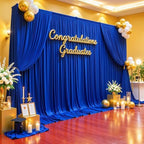 20ft x 10ft Royal Blue Backdrop Curtains Wrinkle Free Polyester Drapes - Image 2