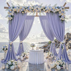 50 ft x 10 ft Wrinkle Free Lavender Backdrop Curtain for Parties, Polyester Light Purple Photo Backdrop Drapes 10 Panels 5x10ft for Baby Shower Photoshoot Wedding Birthday Party Photography Curtains - Image 3