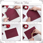 100 Set 5 x 7 Laser Cut Wedding Invitations, Scarlet - Image 4