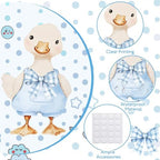 Novabright 2 Pcs Silly Goose Cutout Party Decoration 39.4'' 1st Birthday Silly Goose Cardboard Cut Out Sign 19.69'' Adhesive Bow Cutout Photo Prop Backdrop Standup for Birthday Baby Shower (Blue) - Image 3
