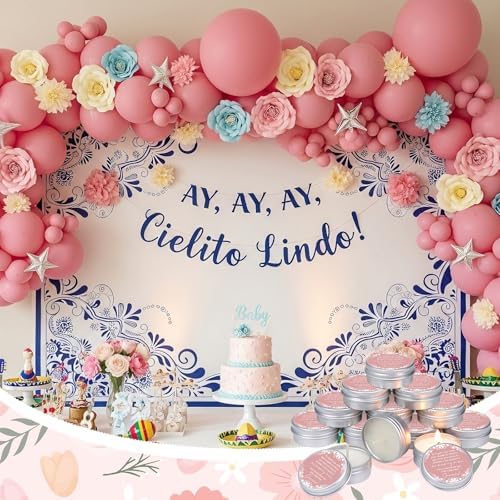 Lounsweer 50 Pcs Pink Cielito Lindo Party Favors Mexican Jar Candles - Image 4