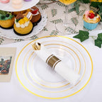 DaYammi 210PCS Clear Gold Plastic Dinnerware Set for 30 Guests - Image 3