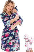 Mommy and Me Robe and Swaddle Set | Maternity Robe Matching Baby Girl, Boy by ECOBABYMadeWithLove