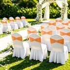 Babenest 50PCS Spandex Chair Sashes Bows with Buckle for Wedding Orange - Image 2