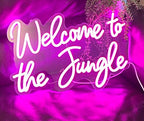 Welcome to the Jungle LED Neon Signs Pink Neon Lights for Wall Decor USB Light Up Sign For Garden Home Porch store Christmas Living Room Bar Decoration(16.5 * 11Inch) by DAKABUKA