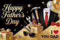 10x6.5ft Fathers Day Backdrop Repair Tools I Love You Dad Decorations Background Black Suit Tie Fathers Day Banner Backdrop Happy Father's Day Family Party Birthday Party Banner Photo Booth by ZJRBJB