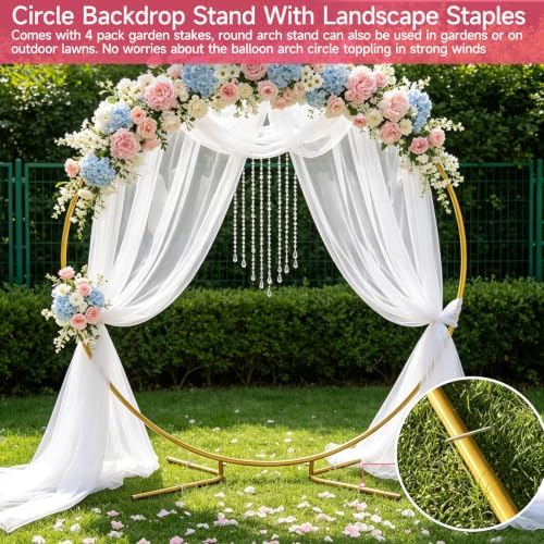 Balloon Arch Stand Metal Round Backdrop Stand Circle Balloon Arch Frame Wedding Arches 5FT for Ceremony Birthday Party Baby Shower Decoration - Image 6