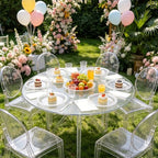200pcs Clear Plastic Plates and Napkins Party Supplies for Birthday,Wedding - Image 5