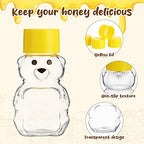 Patelai 48 Pcs 2 oz Plastic Honey Bear Bottles with Lids Clear, Yellow - Image 3