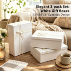 White Gift Box for Presents, 3 Pack, Large 13" x 10" x 5"，Box for Gifts - Image 4