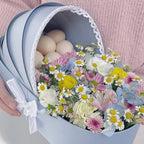 Hamperkorb Basket Shape Crib Empty Baby Showers Flower Basket for Wedding Birthday Valentine's Day Home Decoration Cardboard - Image 3