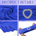100PCS Spandex Stretch Royal Blue Chair Sashes Bows Universal Elastic Chair Cover Bands Ties with Buckle Slider for Wedding Party Ceremony Reception Event Banquet Decoration(Royal Blue) - Image 3