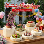 6 Pcs Buffet Risers Food Display Risers with Mini Sign, Buffet Table Risers Display Stands Cake Stand Cylinder Stands for Party Dessert Jewelry Collectibles - Image 2