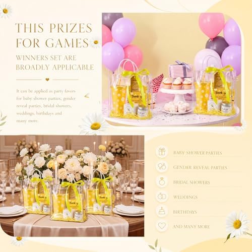 Nuogo 6 Sets New Parent Shower Prizes, Yellow Color, Daisy Style - Image 6