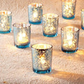 Homemory 36 Pcs Blue Votive Candle Holders, Mercury Glass Candle Holder, Tealight Candle Holders for Table Centerpieces, Baby Shower, Party, Anniversary, Wedding, Home Decor, Halloween, Christmas by Homemory