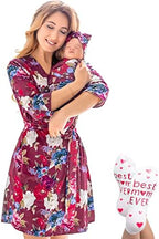Mommy and Me Robe and Swaddle Set | Maternity Robe Matching Baby Girl, Boy by ECOBABYMadeWithLove
