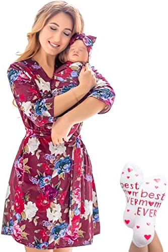 Mommy and Me Robe and Swaddle Set | Maternity Robe Matching Baby Girl, Boy by ECOBABYMadeWithLove