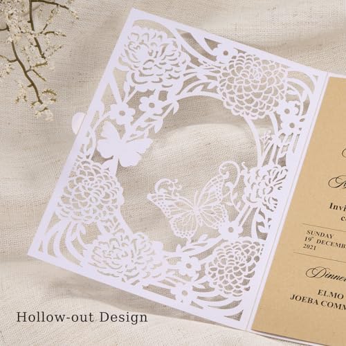 50pcs Rustic Wedding Invitations Accessories Blank Kraft Invitation Cards - Image 4