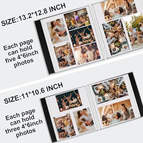 Zesthouse Photo Album Self Adhesive Pages, 60 Pages Magnetic Scrapbook Albums with Sticky Page, Photos Album Holds 8x10 & 5X7 & 4x6 & 6x8 & 3x5, Large Picture Book Ideal Gift for Family Wedding Baby - Image 5