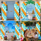 2 Sets Adjustable Balloon Column Stand Kit with Bases（Orange Teal Blue） - Image 6