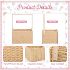 Juexica Baby Shower Crate Closet with Handle Large Hand-Woven Rattan Storage Baby Basket Box with Balloon Swing Bow Clips for Pregnancy Welcome Newborn New Parent Boys & Girls Gift () - Image 3
