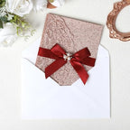 25Pcs Tri-Fold Glitter Wedding Invitations with RSVP Cards and Envelopes - Image 6